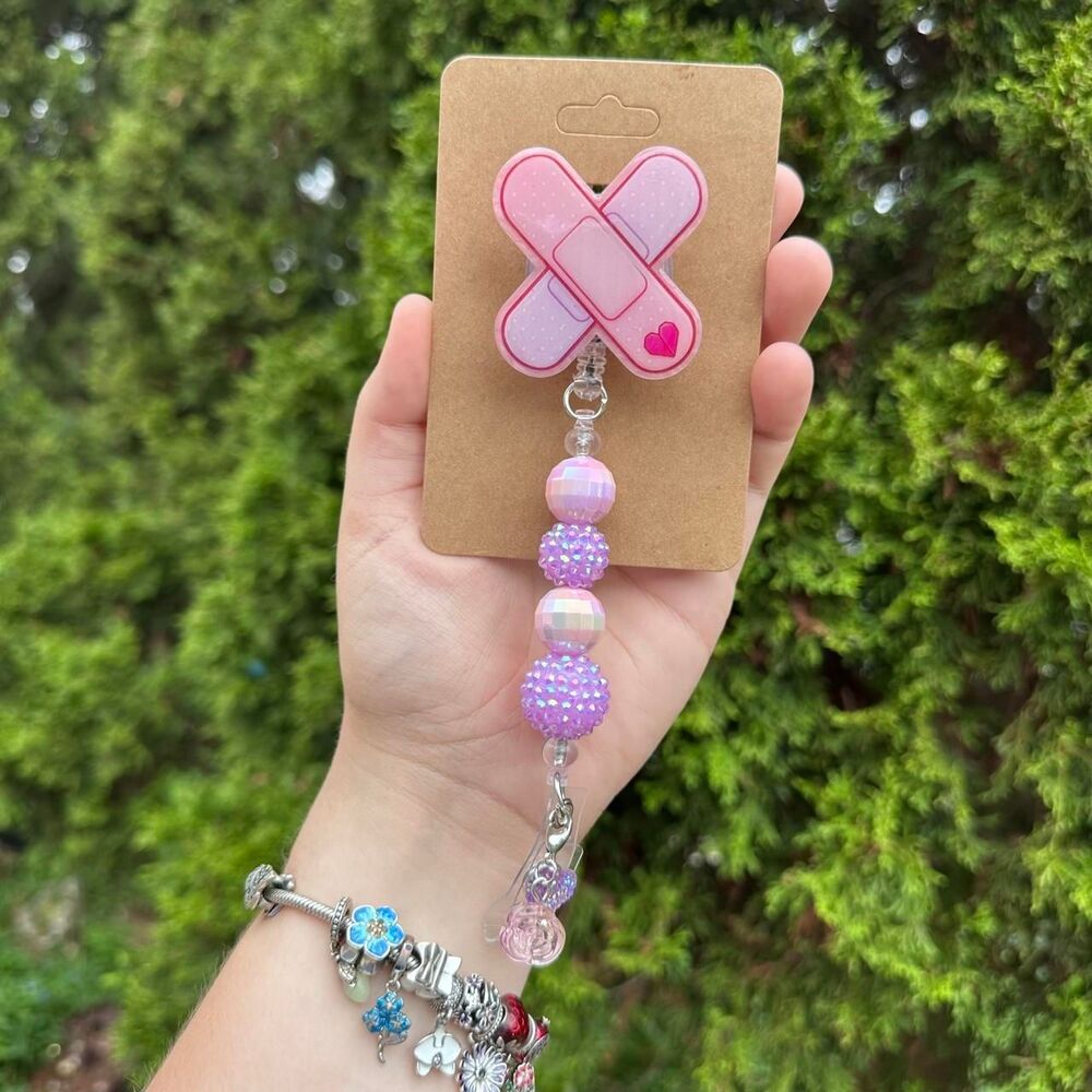 Band-Aid Beaded Badge Reel